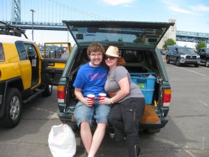 My husband (then boyfriend) and I at 205lbs, in 2010. 